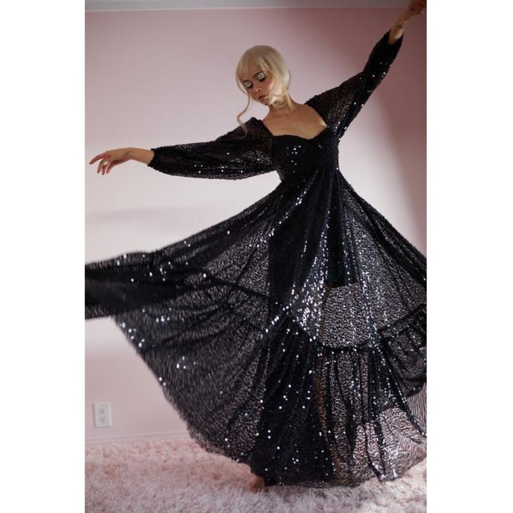 Selkie Rose Gold Sequin Princess Gown - XS / NWT - Picture 6 of 9